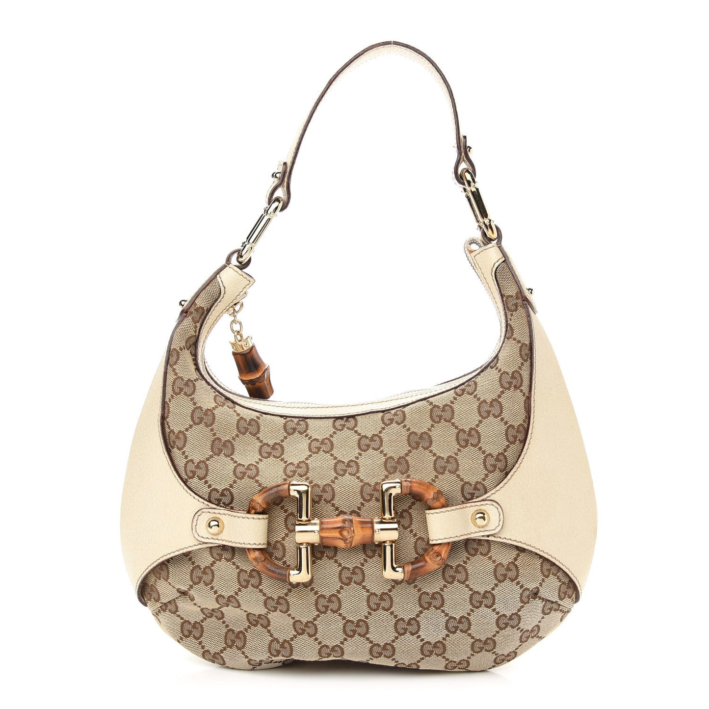 Monogram Bamboo Horsebit Hobo Off White