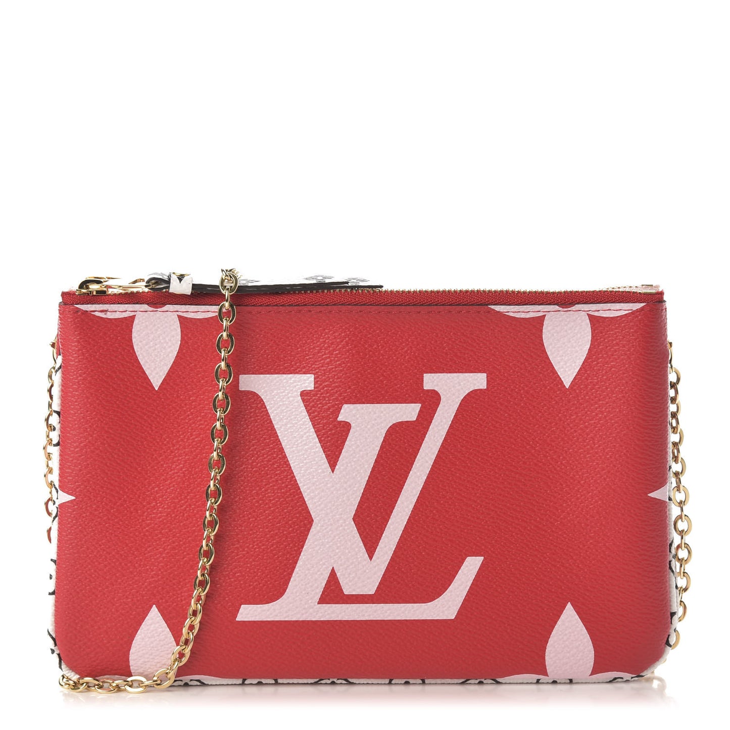 Monogram Giant Double Zip Pochette Rouge
