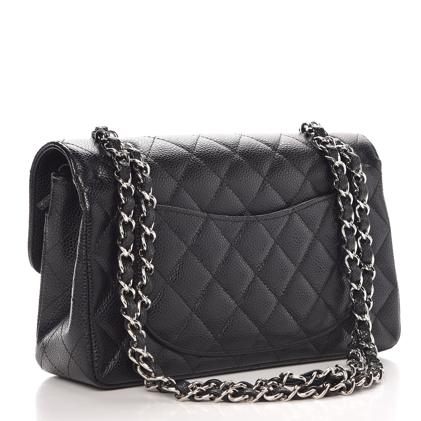 Caviar Quilted Small Double Flap Black