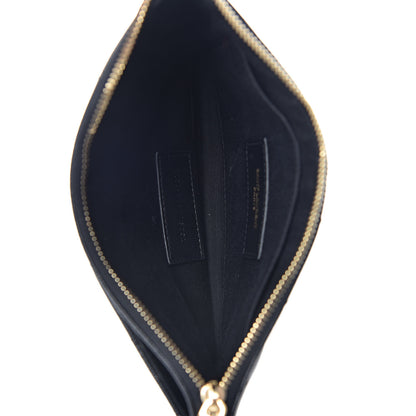 Saint Laurent Grain De Poudre Chevron Monogram Bill Pouch Black 5 of 8