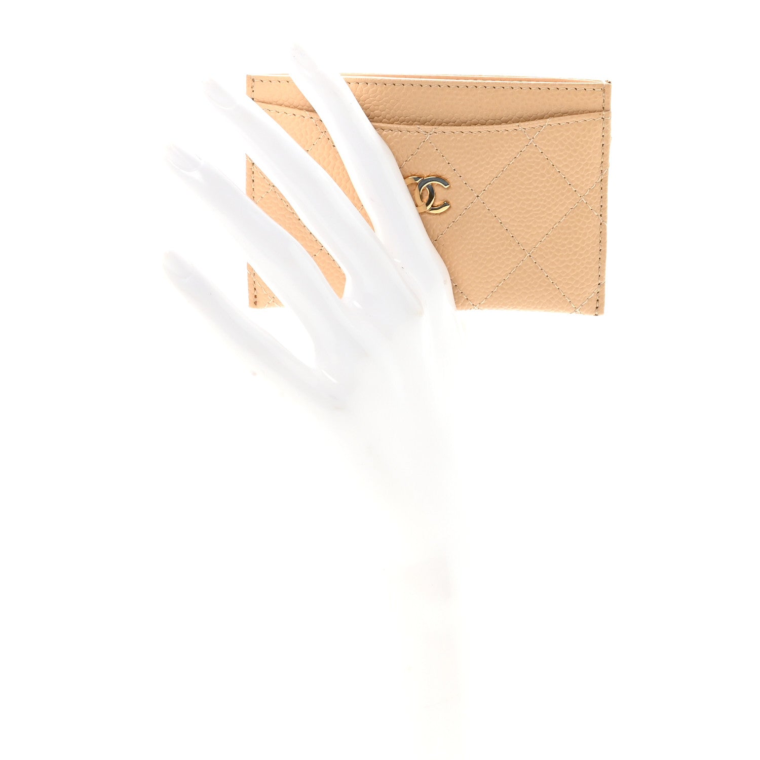 Chanel Caviar Quilted Card Holder Light Beige 2 of 9