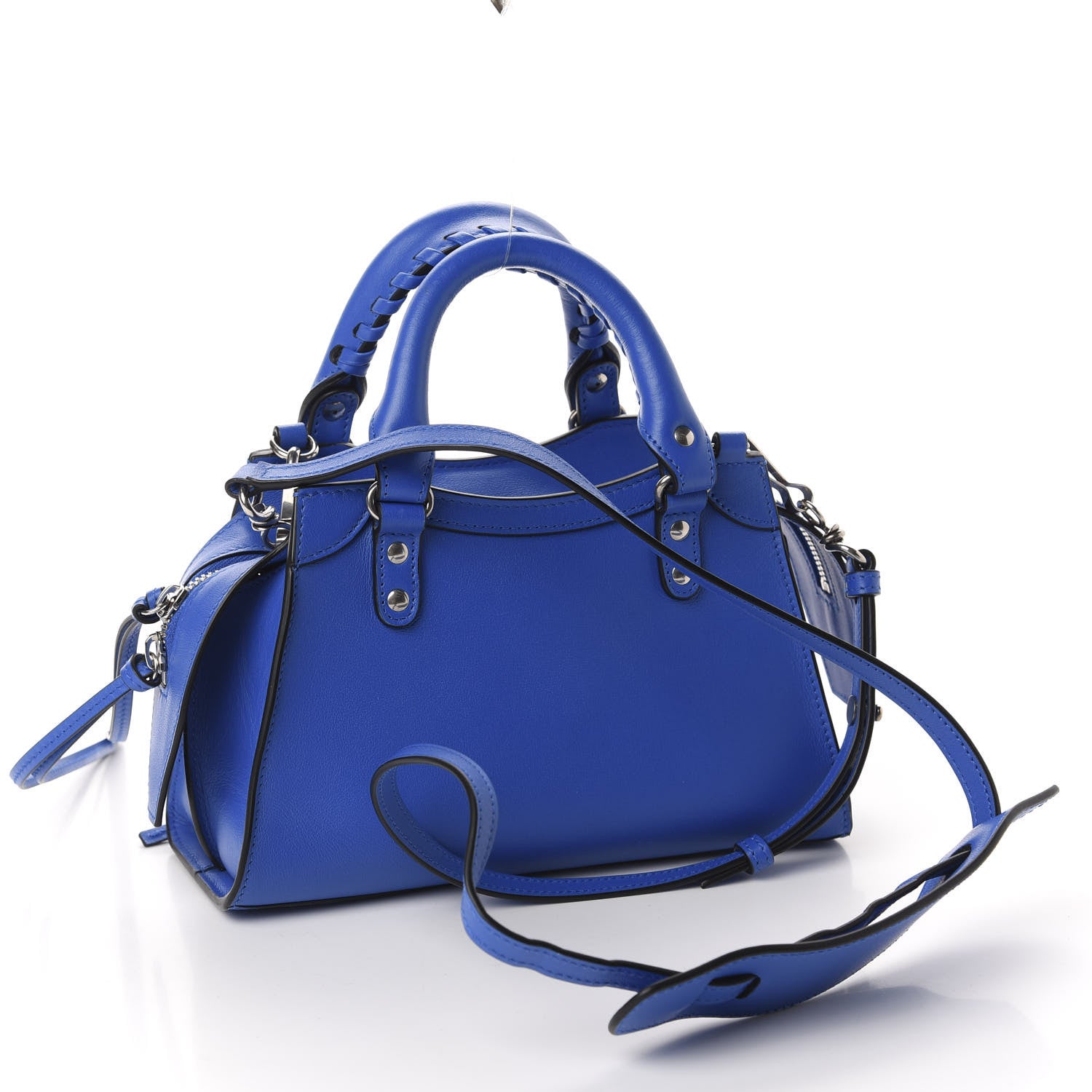 Balenciaga Smooth Calfskin Neo Classic Silver Hardware Mini City Bleu 3 of 10