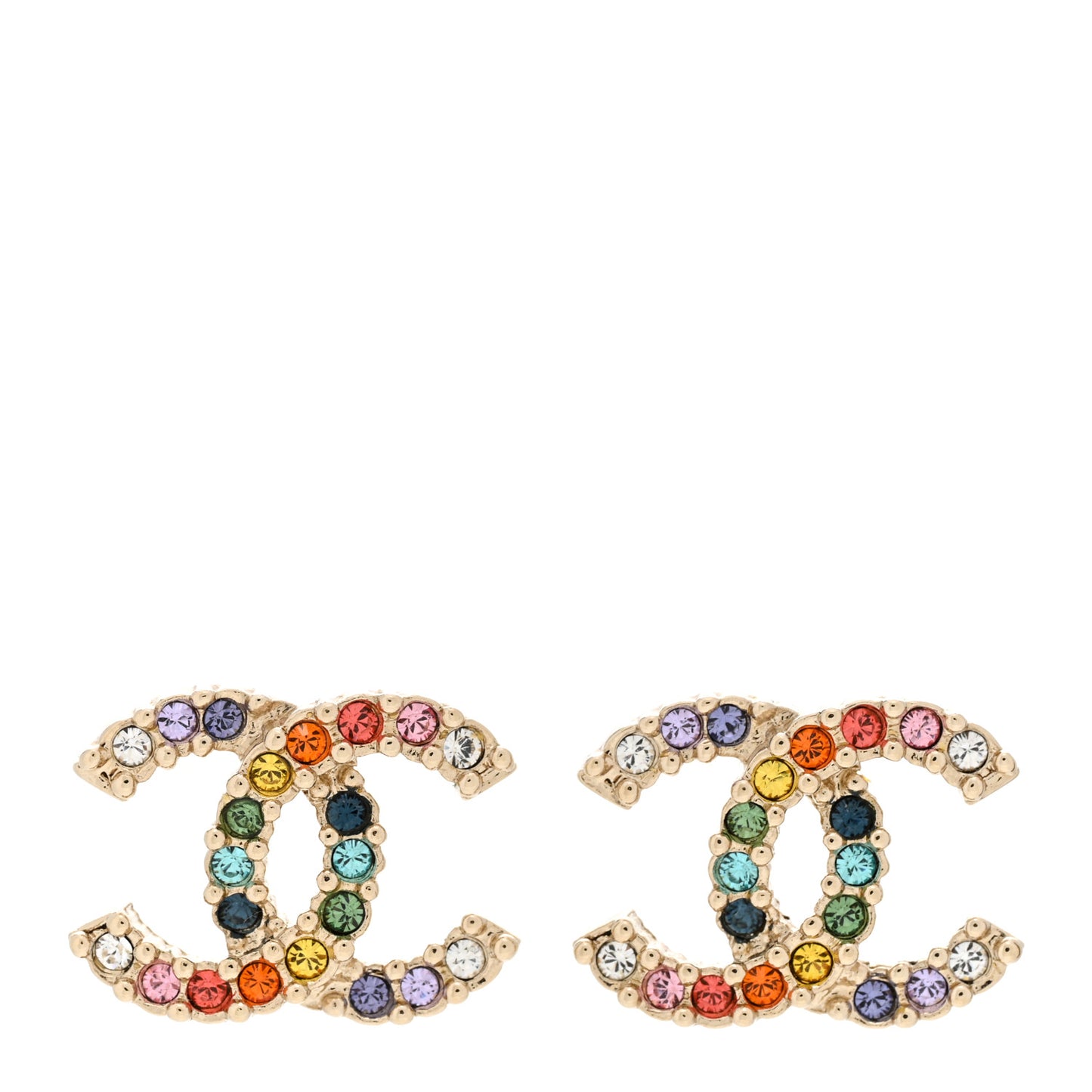 Crystal Over The Rainbow CC Earrings Gold Multicolor