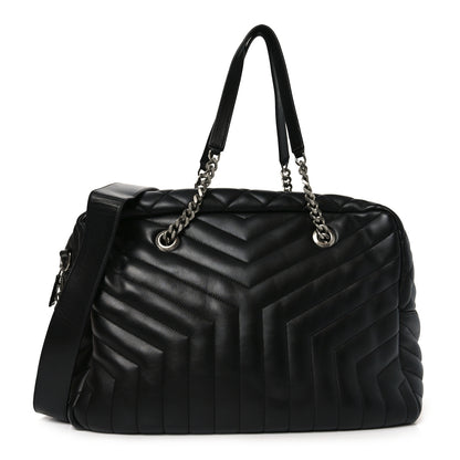 Saint Laurent Lambskin Mixed Matelasse Joan Bowling Bag Black 1 of 11