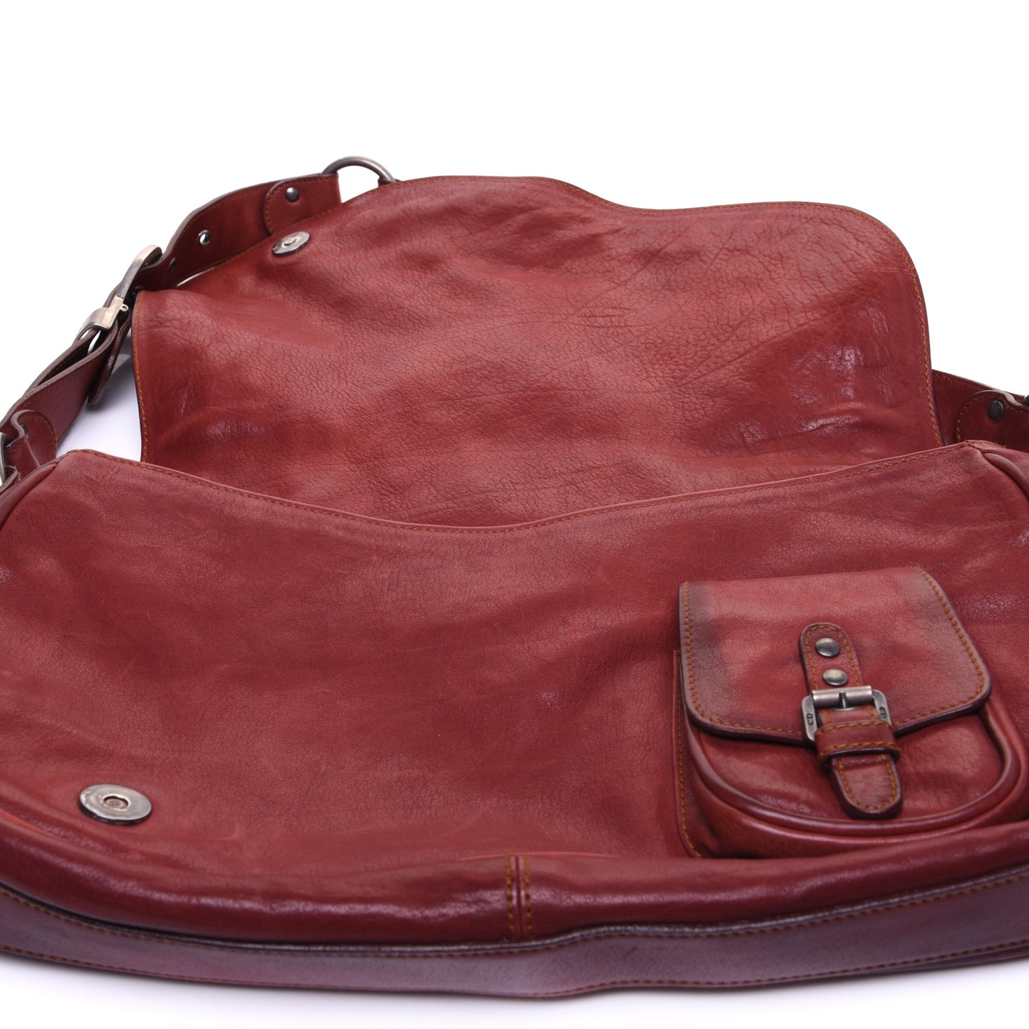 Calfskin Medium Gaucho Double Saddle Red