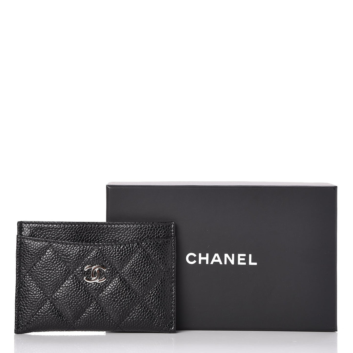 Caviar Quilted Card Holder Black
