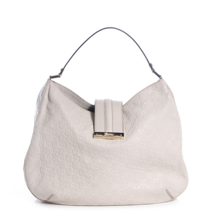 Gucci Guccissima New Ladies Web Large Hobo Off White 1 of 7