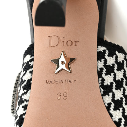 Christian Dior Micro PDP Cotton Houndstooth J'Adior Slingback 100mm Pumps 39 Black White 7 of 14