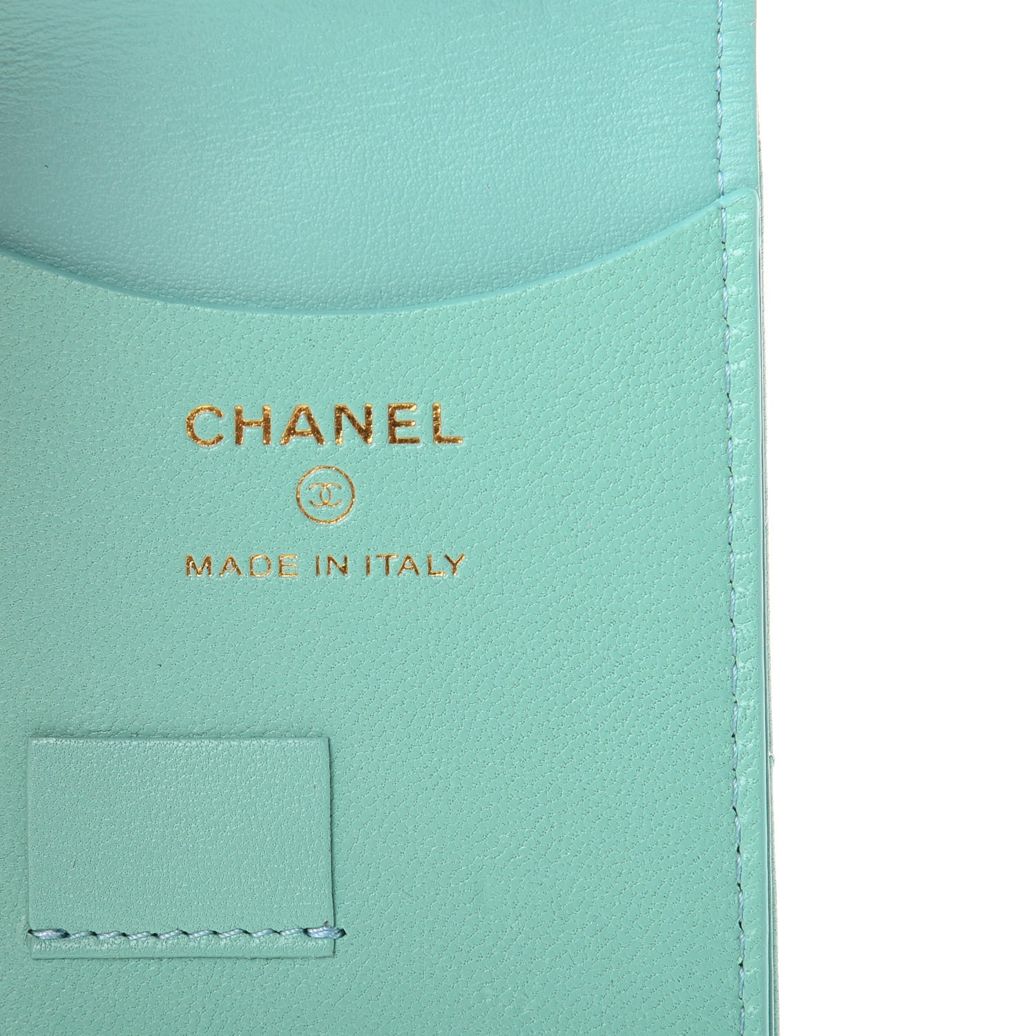 Chanel Goatskin Quilted 19 Luggage Tag Light Blue 4 of 6
