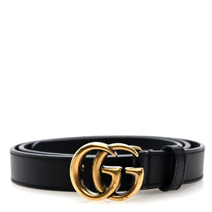 Gucci Calfskin Double G 20mm Belt 75 30 Black 1 of 4