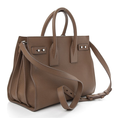 Saint Laurent Grained Calfskin Small Supple Sac De Jour Taupe 2 of 8