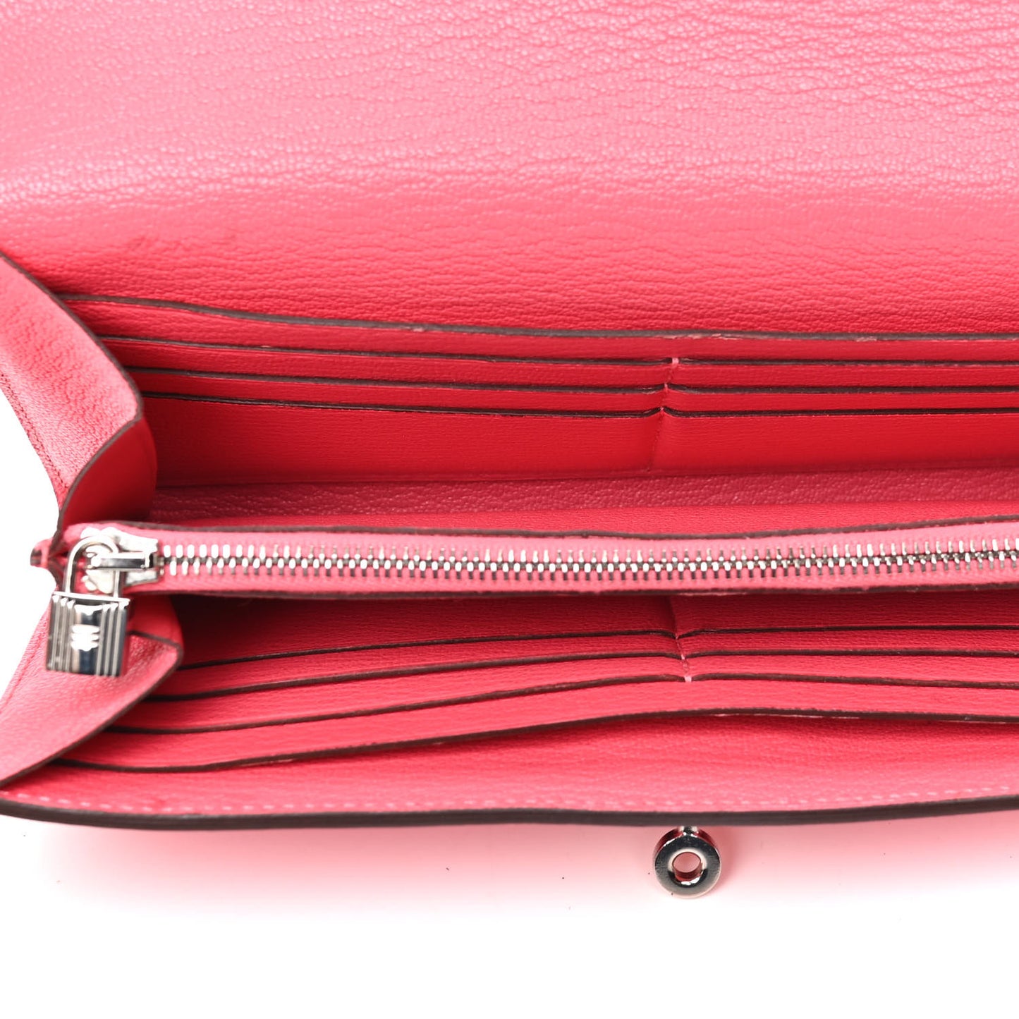 Chevre Mysore Kelly Longue Wallet Rose Lipstick