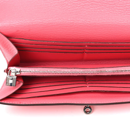 Hermes Chevre Mysore Kelly Longue Wallet Rose Lipstick 4 of 4