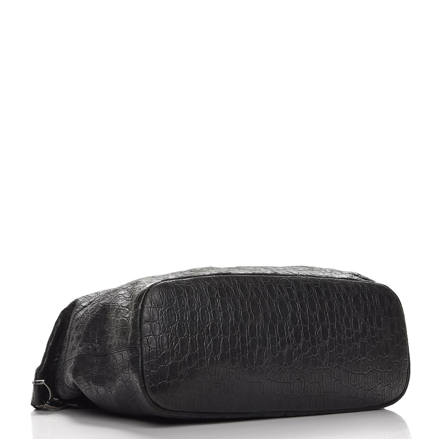 Calfskin Crocodile Embossed Large Nightingale Black