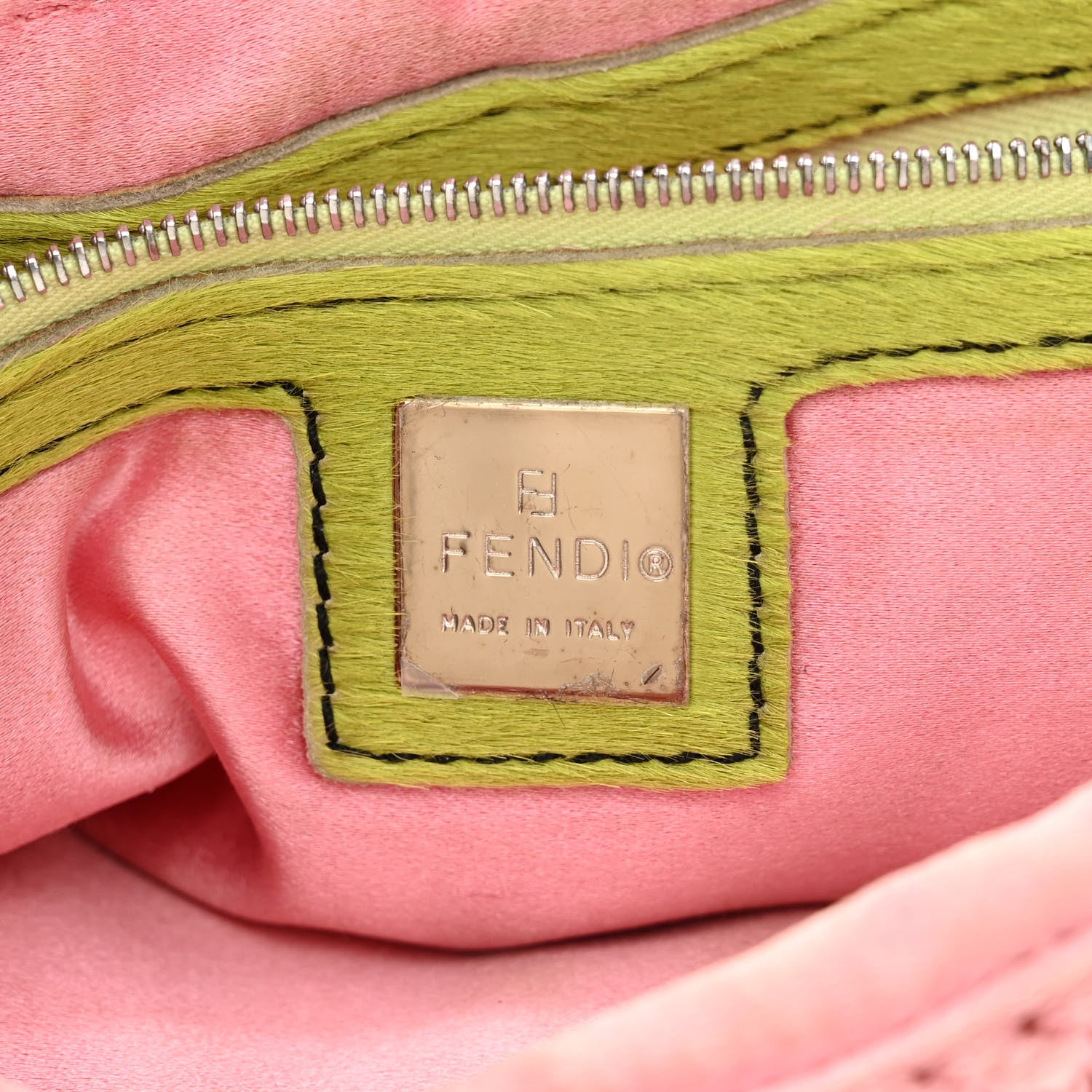 Fendi Woven Knit Floral Baguette Pink 6 of 13