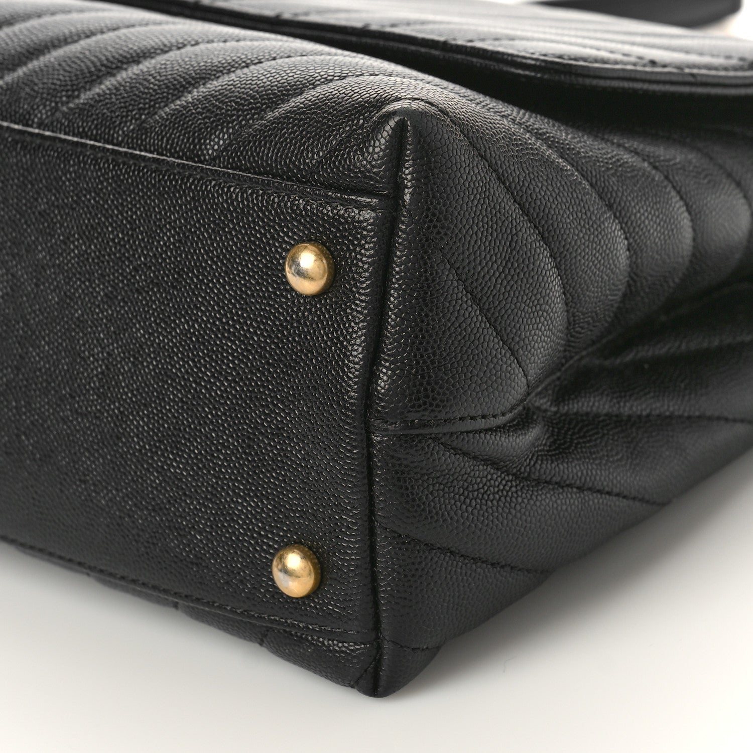 Chanel Caviar Chevron Quilted Small Coco Handle Flap Black 9 of 9