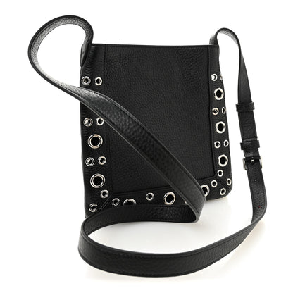 Valentino Garavani Grained Calfskin Studded Nellcote Fringe Shoulder Bag Black 3 of 9