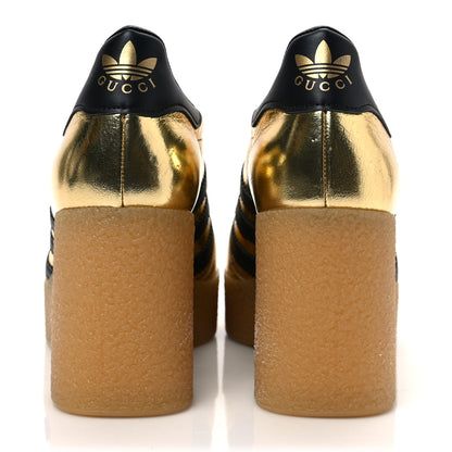 Gucci X ADIDAS Ginza Calfskin Demetra Gazelle Wedge Sneakers 39 King Gold Black 5 of 7