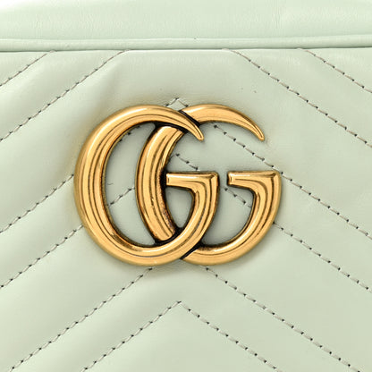 Gucci Calfskin Matelasse Small GG Marmont Chain Shoulder Bag Salvy Green 8 of 12