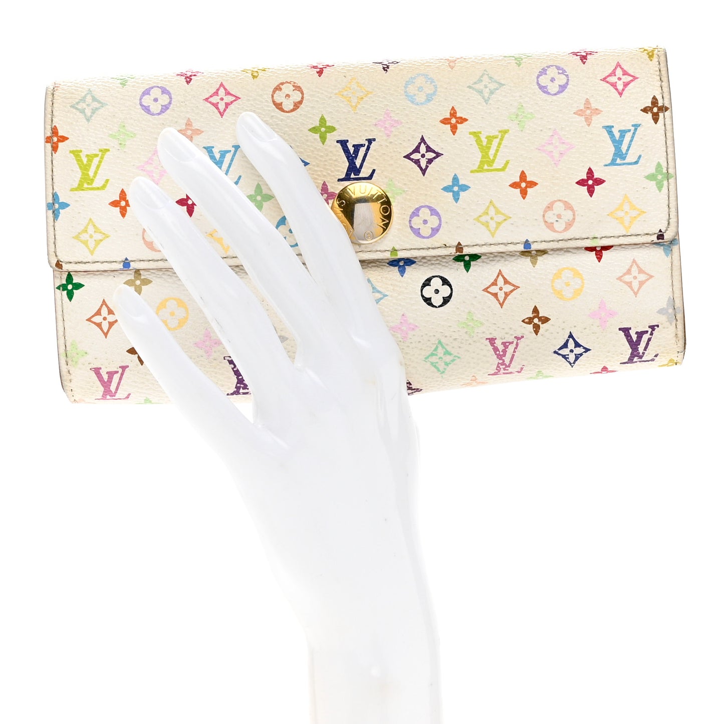 Monogram Multicolor Sarah Wallet White Citron