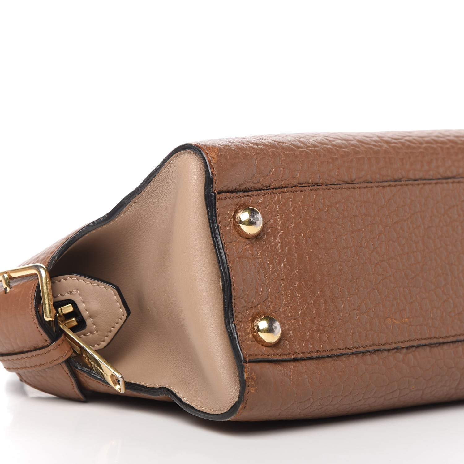 Burberry Signature Grain Small Clifton Bag Sepia Brown Honey 6 of 11