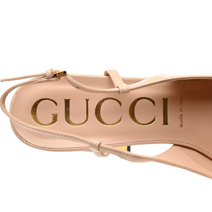 Gucci Malaga Kid Horsebit 75mm Slingback Pumps 41 Skin Rose 6 of 7