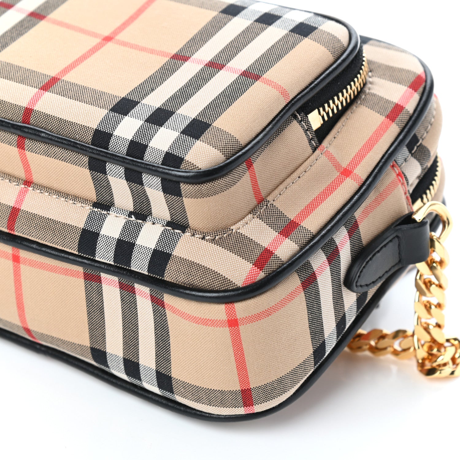 Burberry Calfskin Vintage Check Camera Bag Archive Beige 9 of 9