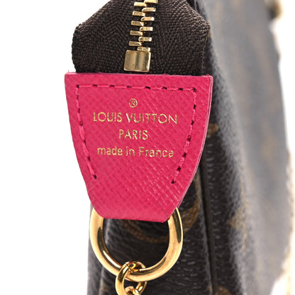 Louis Vuitton Monogram 2019 Christmas Animation Mini Courchevel Pochette Accessories Fuchsia 6 of 10