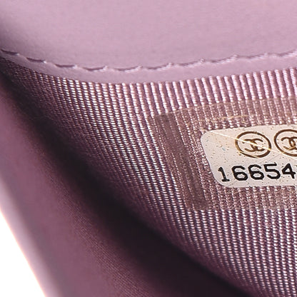 Chanel Lambskin Quilted Yen Wallet Lilac 6 of 14