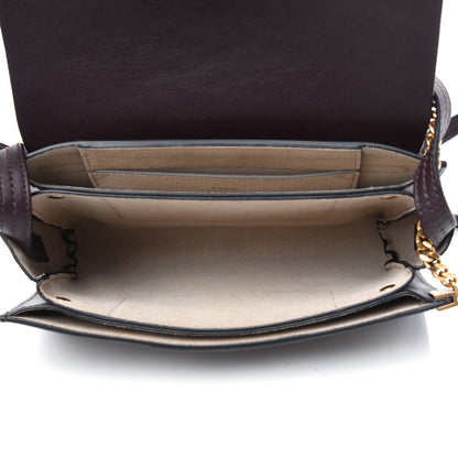 Chloe Suede Calfskin Studded Small Faye Shoulder Bag Dark Purple 5 of 20