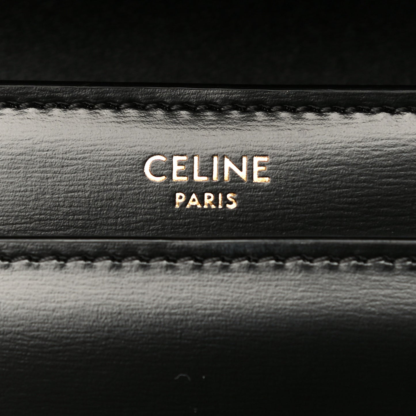 Shiny Calfskin Triomphe Chain Bag Black