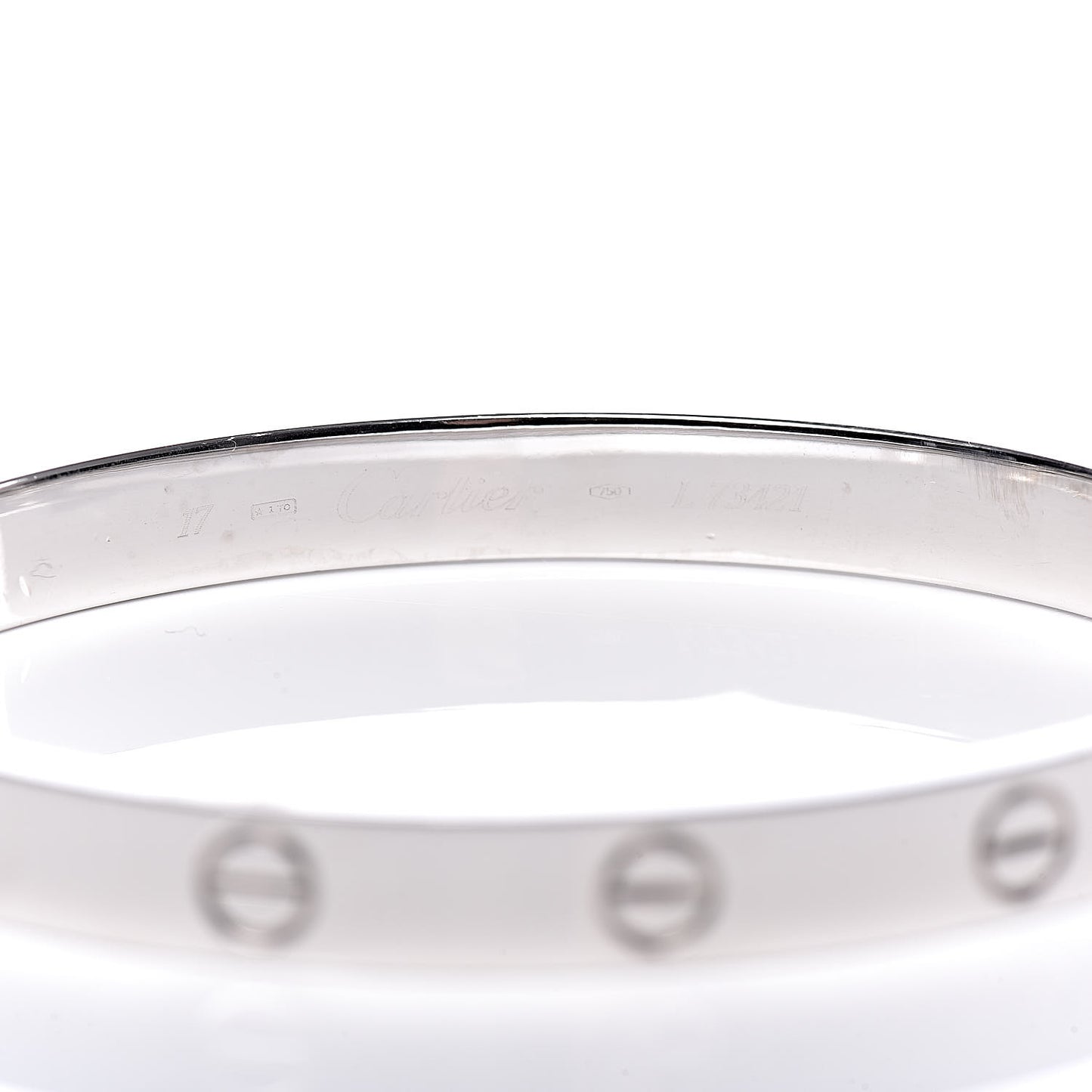 18K White Gold LOVE Bracelet 17
