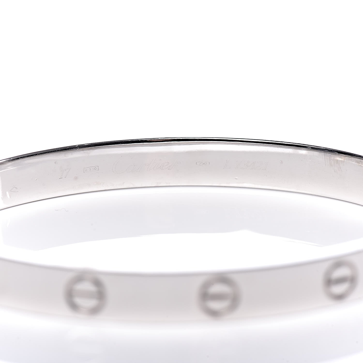 Cartier 18K White Gold LOVE Bracelet 17 5 of 6