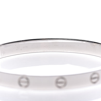 Cartier 18K White Gold LOVE Bracelet 17 5 of 6