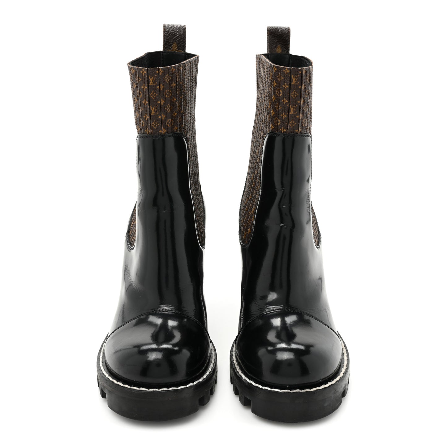 Patent Nano Monogram Ankle Star Trail Boots 38.5 Black