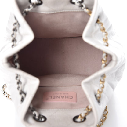 Chanel Patent Goatskin Quilted Small Gabrielle Backpack White 7 of 12