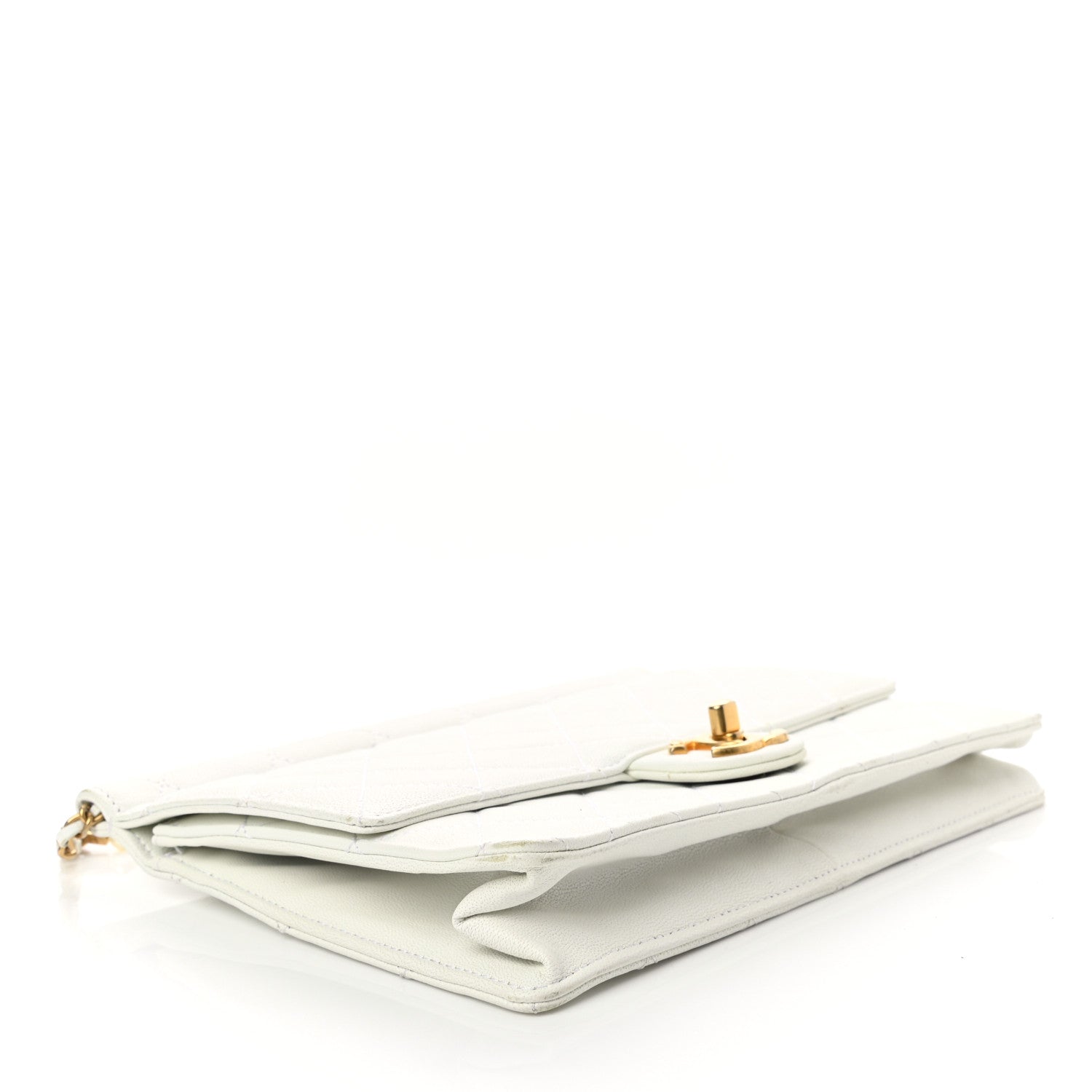 Chanel Lambskin Quilted Large Pearl Chain Flap Bag White 4 of 13