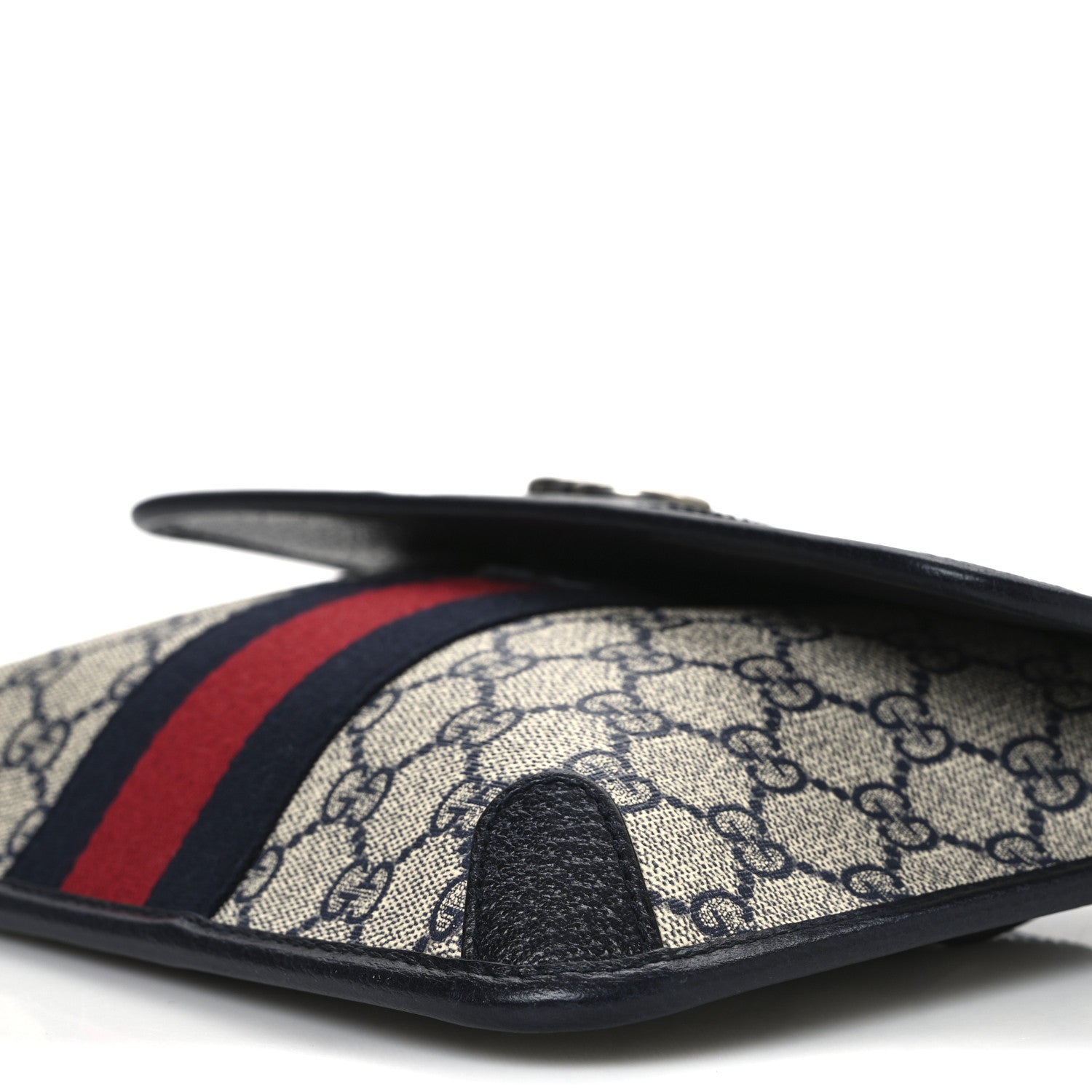 Gucci GG Supreme Monogram Web Small Ophidia Belt Bag 90 36 Beige Navy 10 of 10