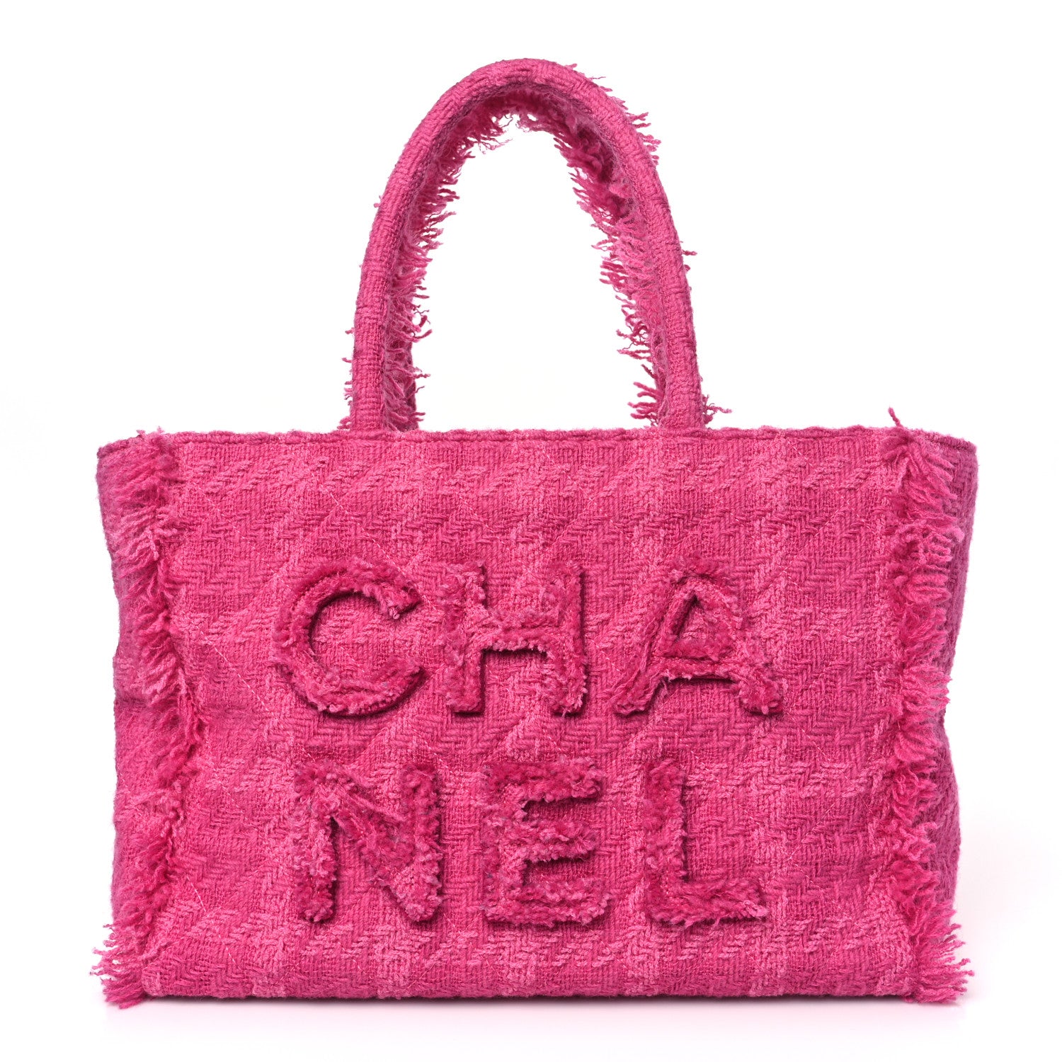 Chanel Wool Tweed Medium Zipped Shopping Tote Pink 1 of 9