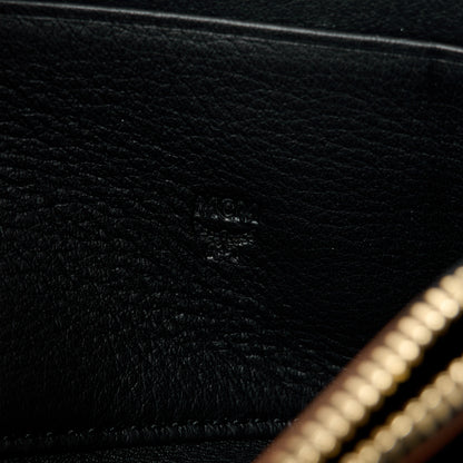 MCM Calfskin Ottomar Monogram Large Aren Zip Wallet Black 6 of 8