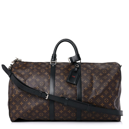 Louis Vuitton Monogram Macassar Keepall Bandouliere 55 1 of 15
