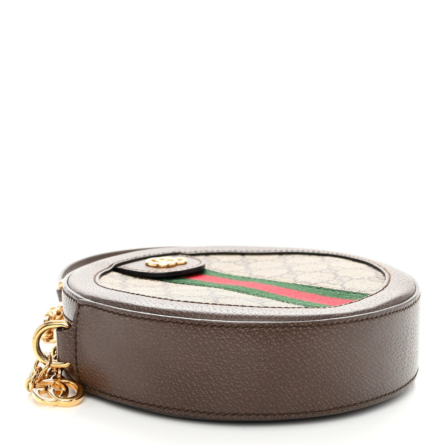 GG Supreme Monogram Web Mini Ophidia Round Shoulder Bag Brown