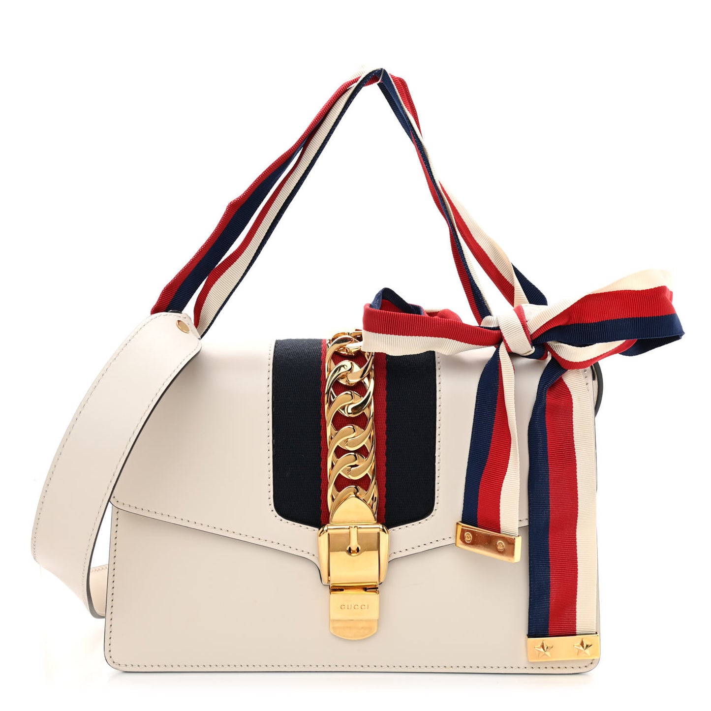Calfskin Small Sylvie Shoulder Bag Off White