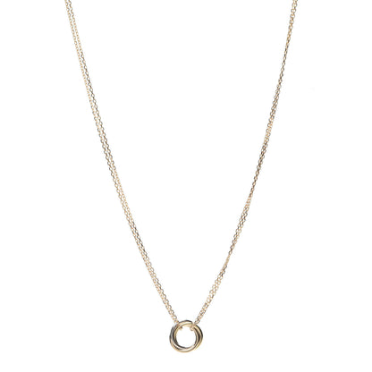 Cartier 18K Pink Yellow White Gold Trinity Double Chain Pendant Necklace 1 of 5