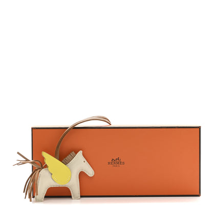 Hermes Milo Lambskin Grigri Rodeo Pegase Horse Bag Charm PM Craie Chai Lime 5 of 5