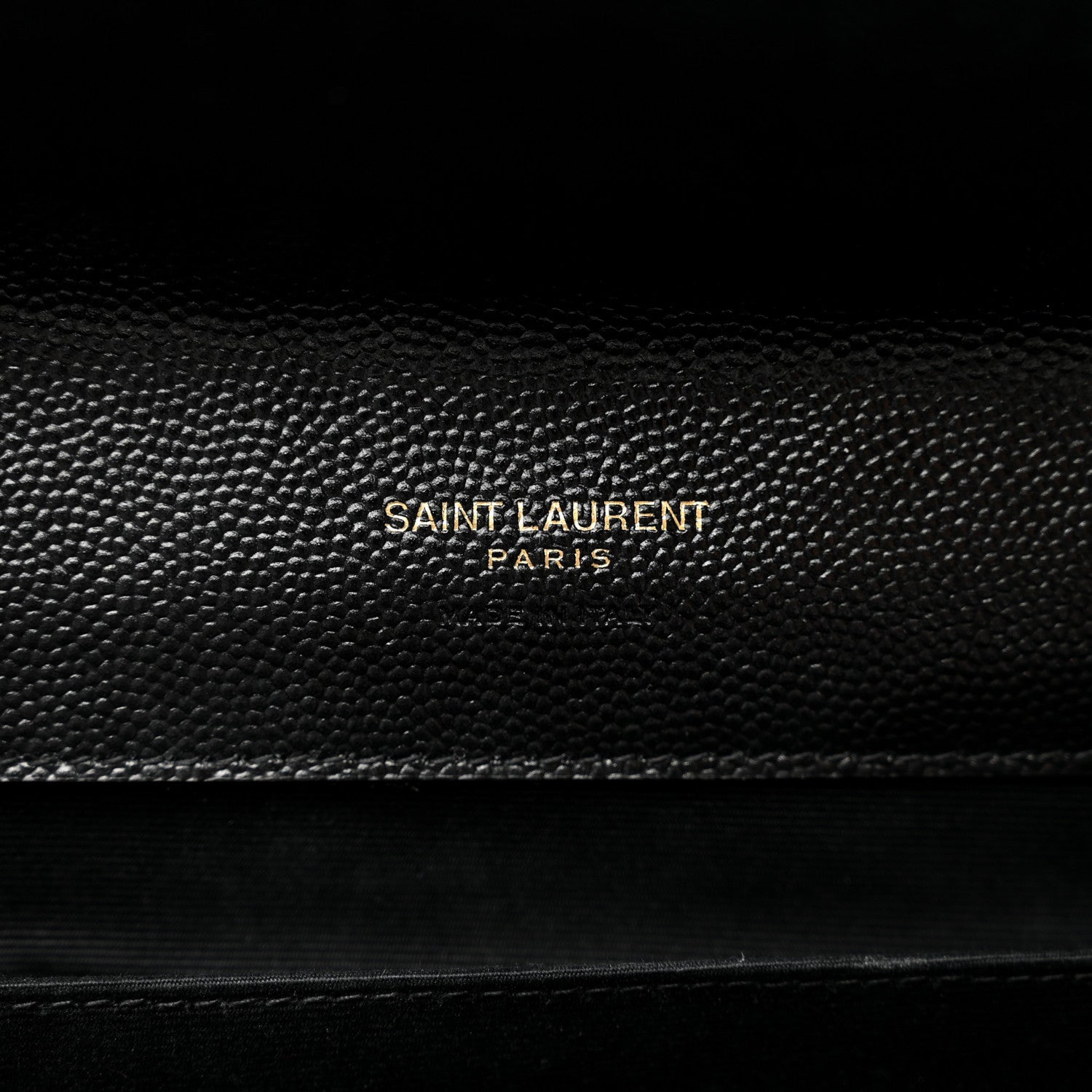 Saint Laurent Grain De Poudre Textured Mixed Matelasse Triquilt Monogram Clutch Black 6 of 8