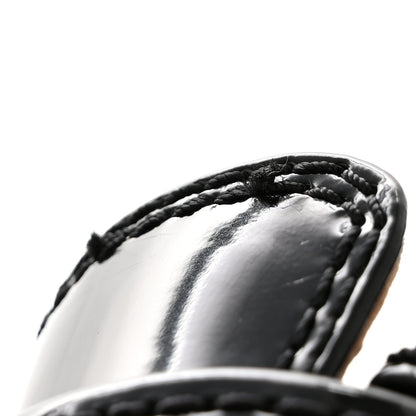Chanel Shiny Calfskin Logo Loafers 38 Black 10 of 11
