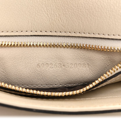 Gucci Roxy Calfskin Blondie Chain Shoulder Flap Bag Mystic White 7 of 13