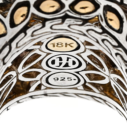 John Hardy Sterling Silver 18K Yellow Gold Citrine Garnet Batu Kawung Ring 52 6 5 of 5