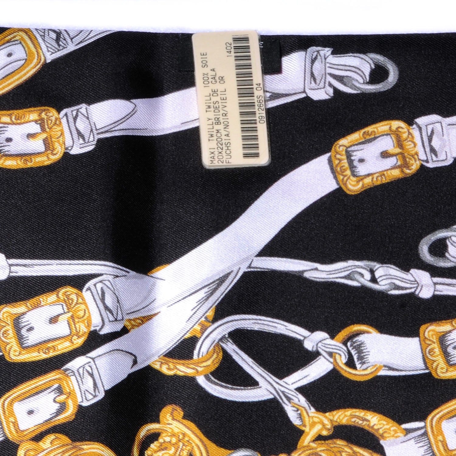 Hermes Silk Brides De Gala Maxi Twilly Fuchsia Noir Vieil 2 of 4